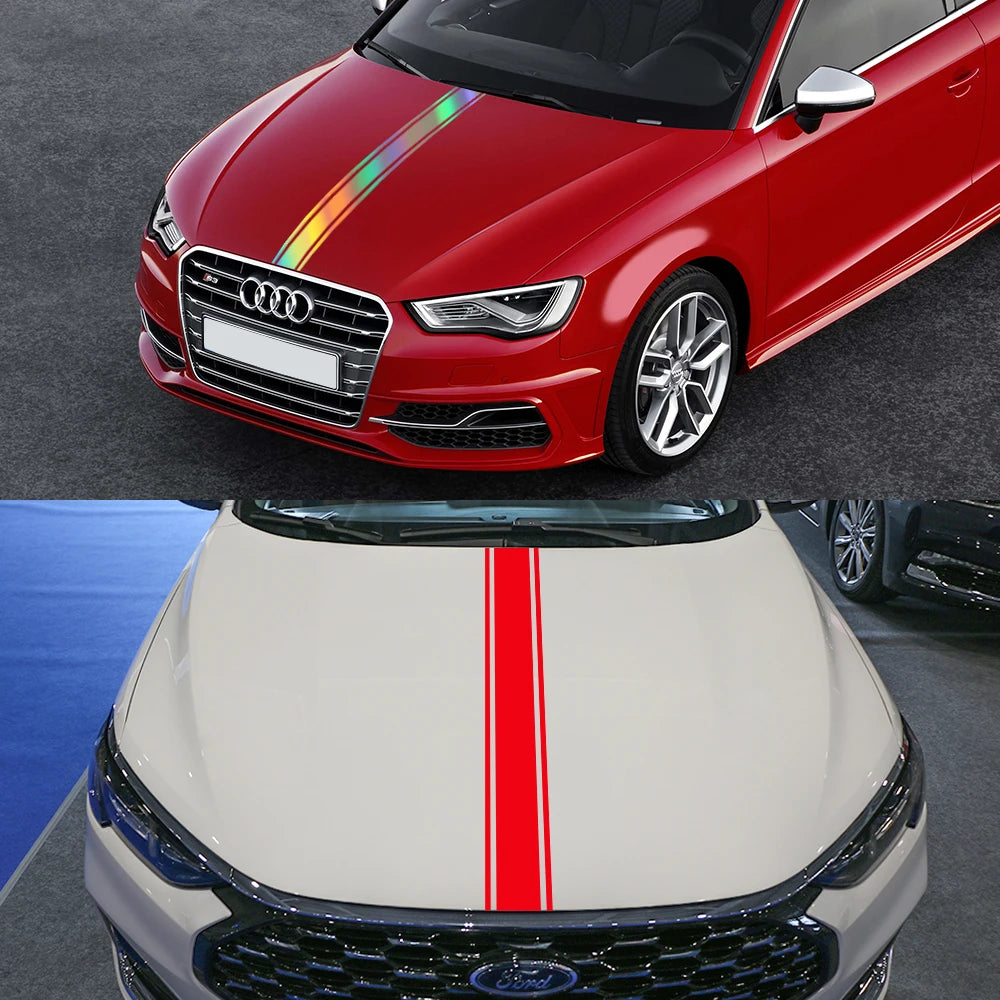 Hood Roof Tail Stickers Long Strip Graphics Vinyl Film
