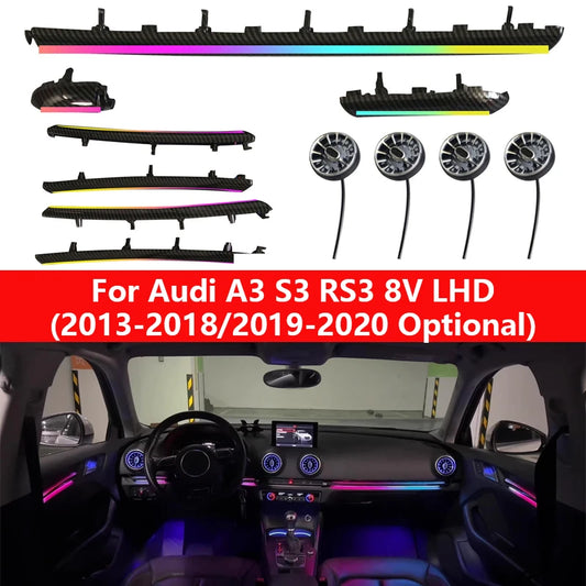 For Audi A3 8V S3 RS3 Ambient Lighting Kit 2013-2020 Carbon