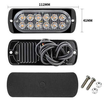 2PCS Strobe Lightbar Flashing Warning Grille Signal Truck Side