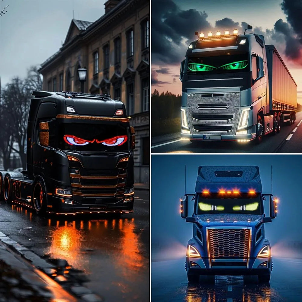 Devil Eyes Truck Full Color Windshield Programmable Display