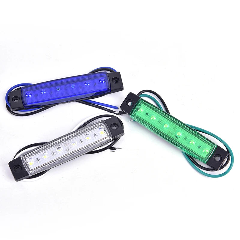 1PC 12V 6leds Lorry Side Marker Indicator Low Trailer
