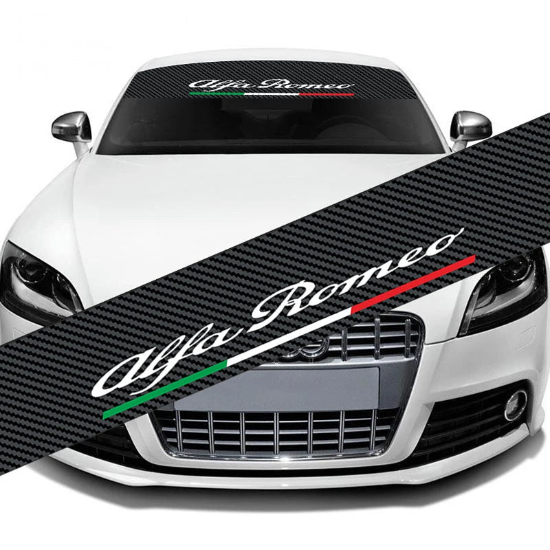 For Alfa Romeo Logo Stelvio Brera Carbon Fibre Color Windshield