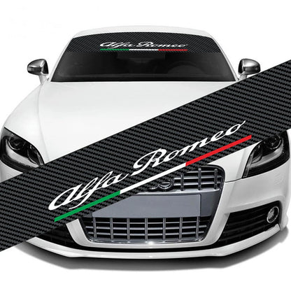 For Alfa Romeo Logo Stelvio Brera Carbon Fibre Color Windshield