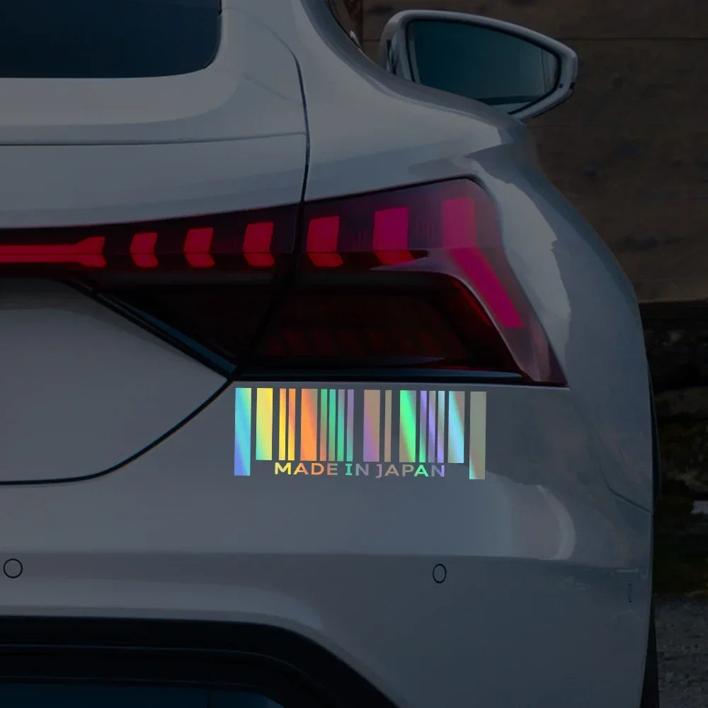 Stickers Made In Japan Barcode Reflective Body Window Decals