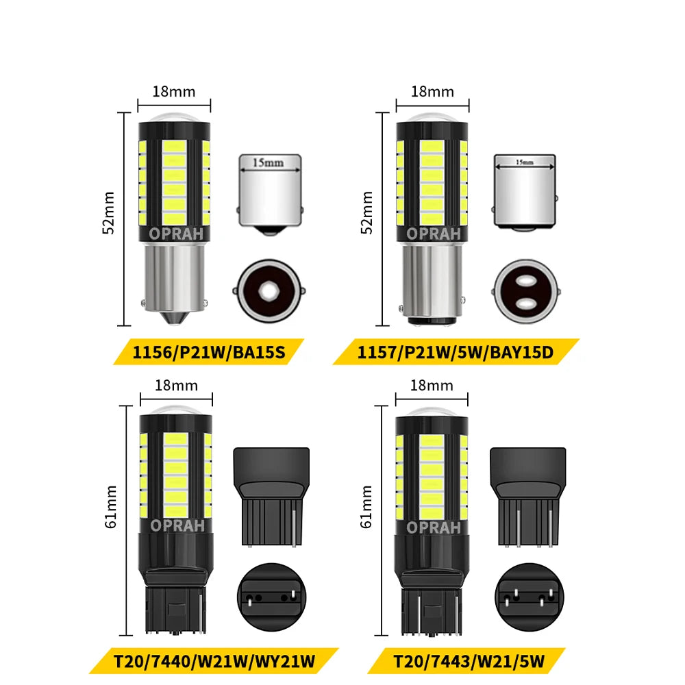 10PCS Truck Signal 12V 24V Canbus bau15s py21w P21W