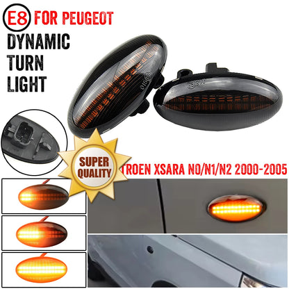 For Peugeot 1007 107 108 206 2X Dynamic Turn Signal Side Marker