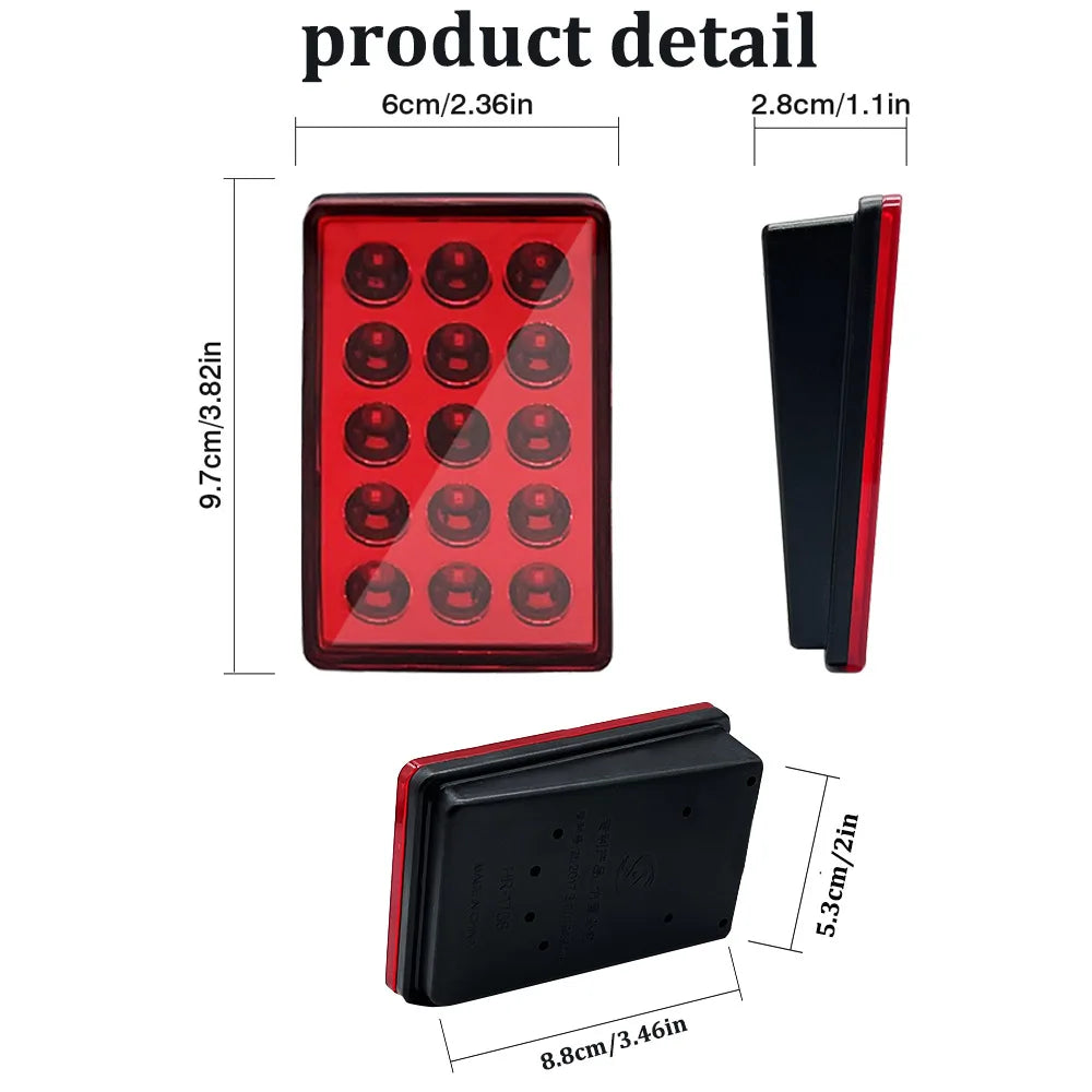 F1 Rear Tail Brake Pilot 15LED Flash Warning Reverse