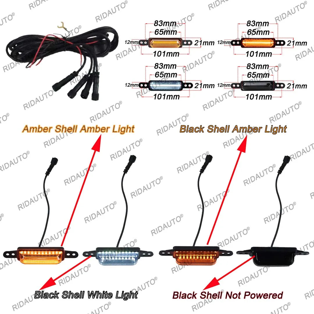 For Modify Grille LED Amber Yellow White Drl Aftermarket Pickup