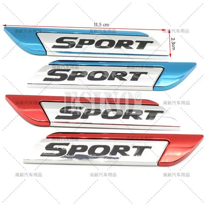 X Sport Logo Body Fender Side Metal Chrome Zinc