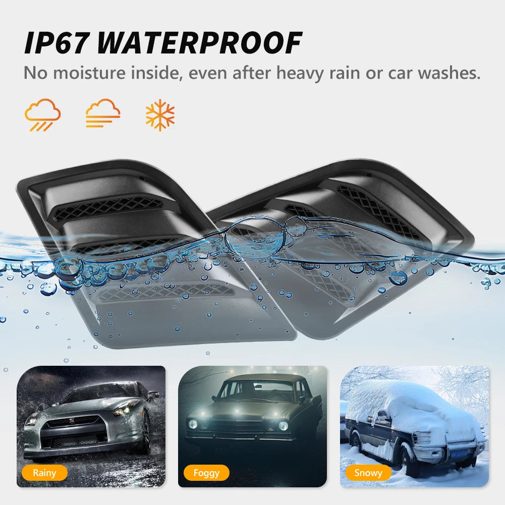 For 2019 2020 2021 2022 Dodge 2PCS Left Right Black Front ABS