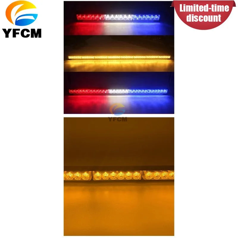 Roof Quallity Parts Warning 6LED Long Row Flash 12V