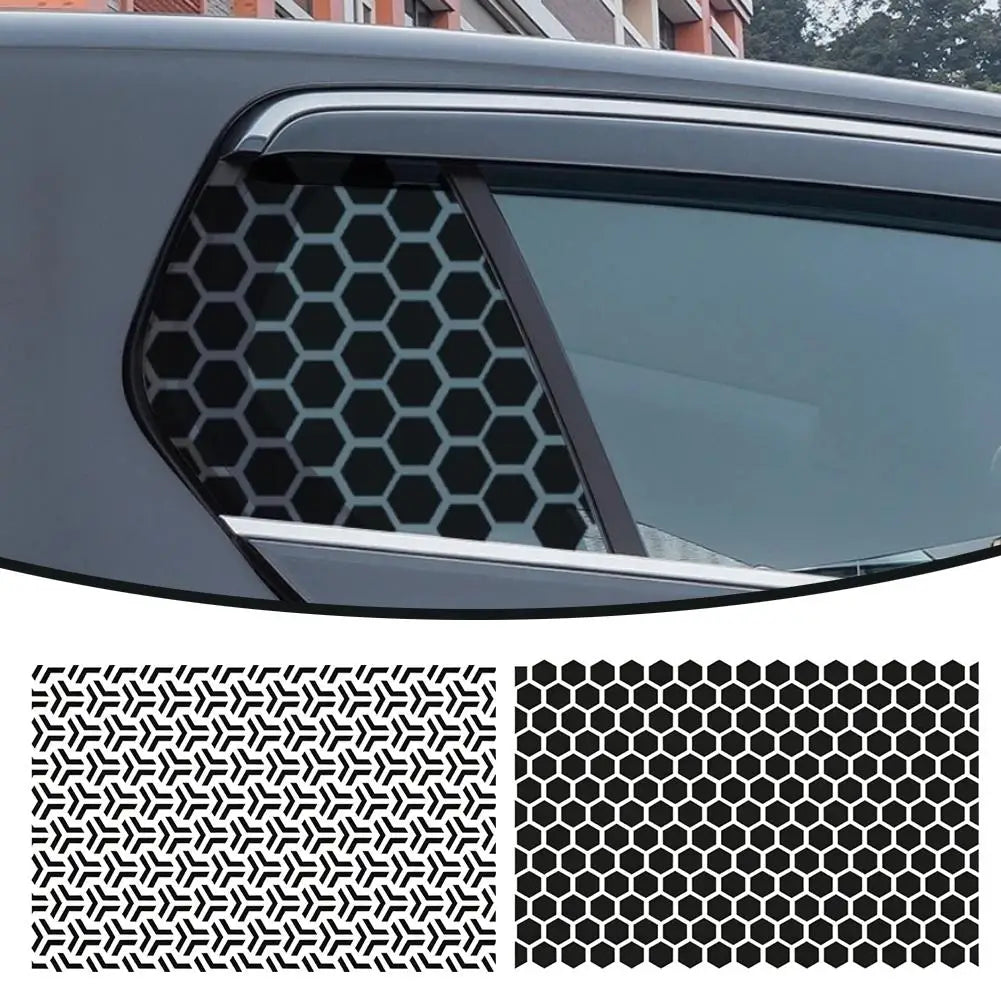 Side Window Honeycomb Pattern Sticker Matte Black Vinyl