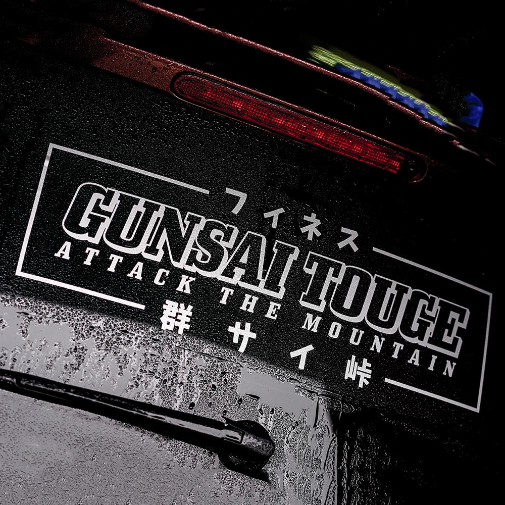 Gunsai Touge Rear Windshield Sticker Reflective Racing Decor