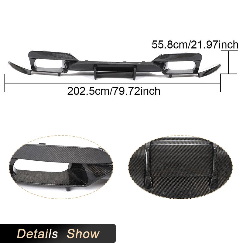 For BMW 6 Series F06 F12 Carbon Fiber Rear Bumper Diffuser Lip
