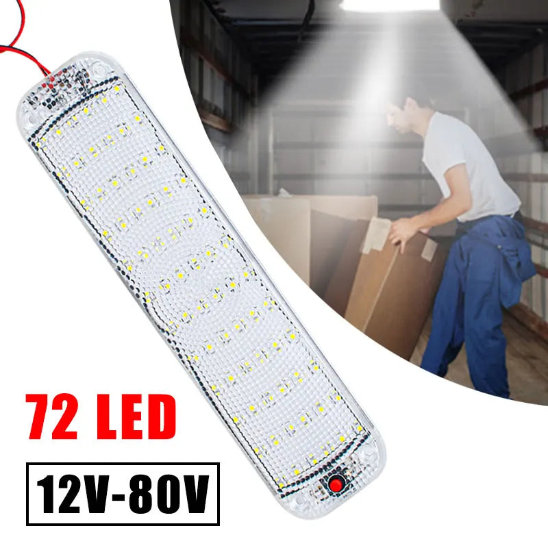 2PCS 72LED 12v-80v Interior Dome Roof Ceiling Reading Lighting