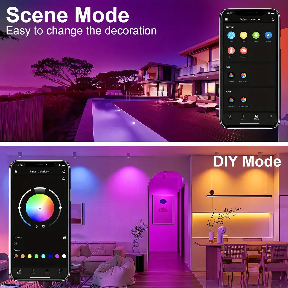 For Bedroom Home Kitchen Party Room 100 130 200FT RGB Smart