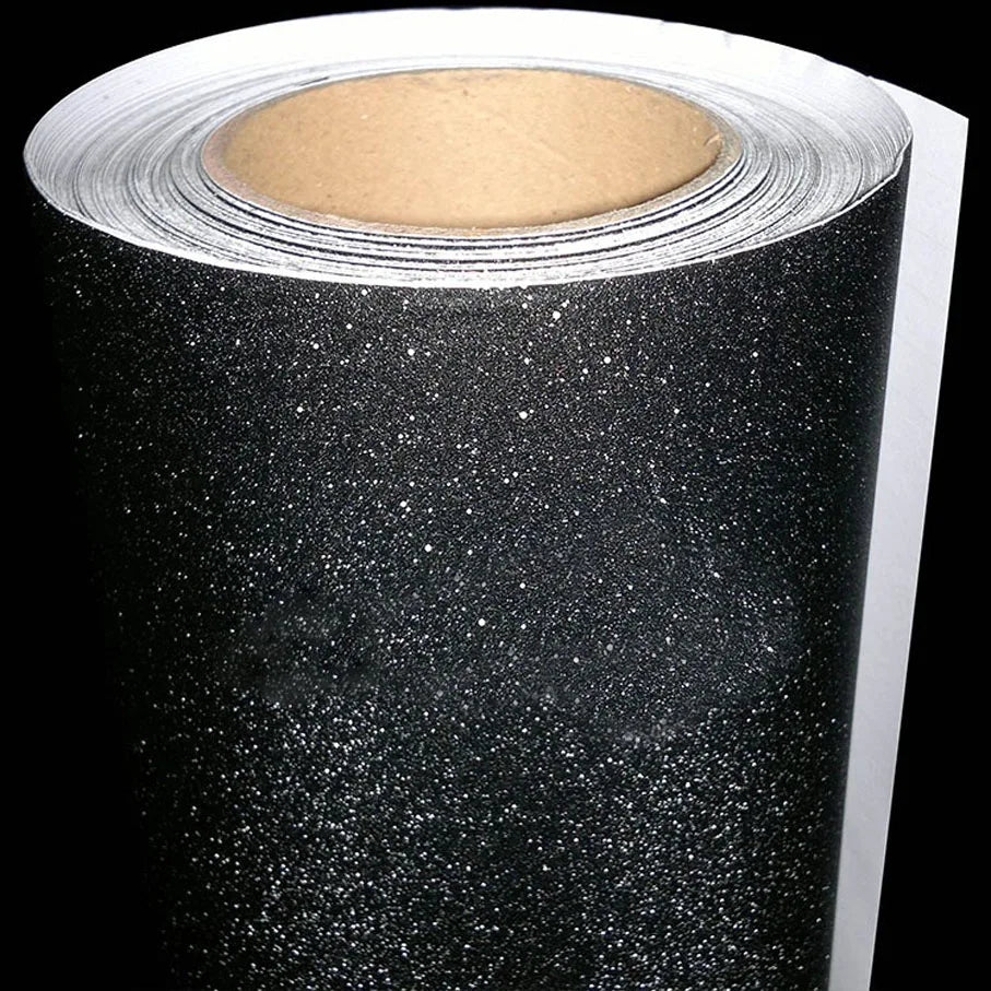 Black Frost Glitter Diamond Vinyl Film Matt Sticker Bubble