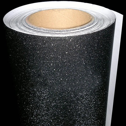 Black Frost Glitter Diamond Vinyl Film Matt Sticker Bubble