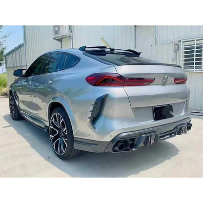For BMW X6M F96 2019+ Carbon Fiber Back Lip Rear Bumper Diffuser