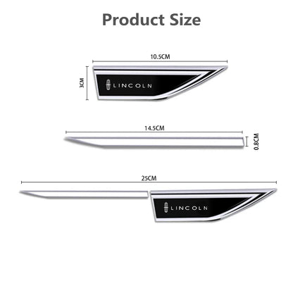 For Lincoln Mkc Mkz Mkx Mkt 25x3cm Door Fender Side Blade Badge