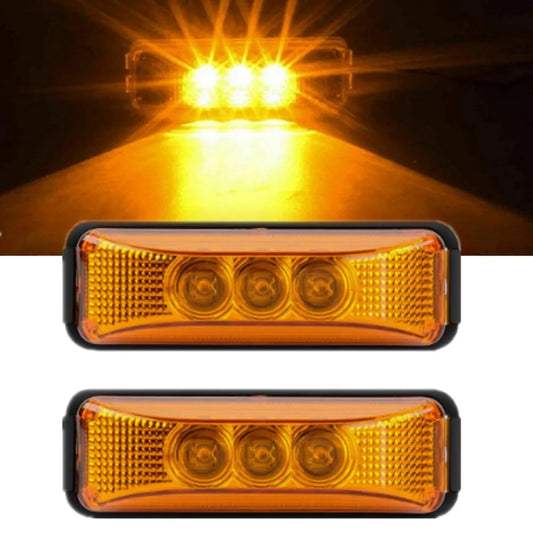 2PCS Truck Outline Side Marker Trailer 3LED Front Rear