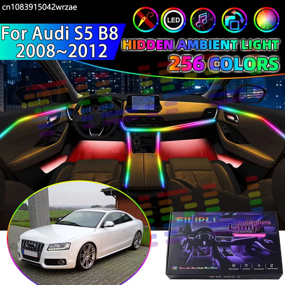 For Audi S5 B8 2008~2012 2009 RGB Interior Ambient Strips