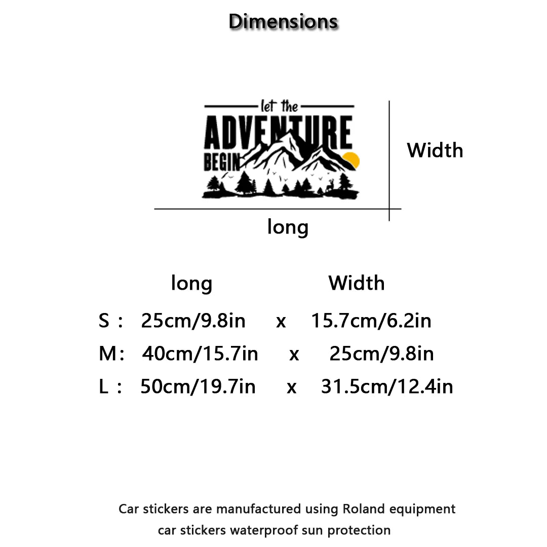 Let Adventure Begin Off Road Sticker Glass Window Body