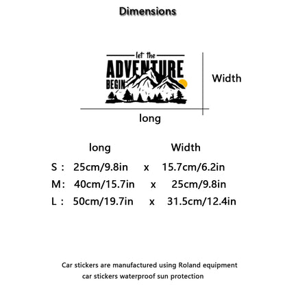 Let Adventure Begin Off Road Sticker Glass Window Body