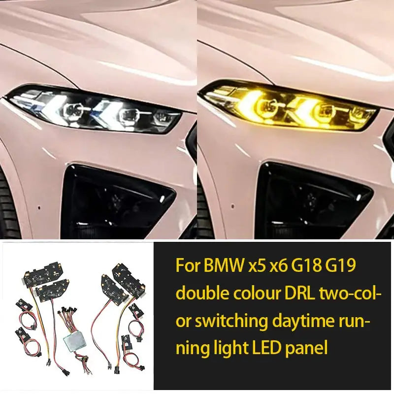 For BMW X5 G18 X6 G19 X5M F95 X6M F96 Lci Yellow Drl White Dual
