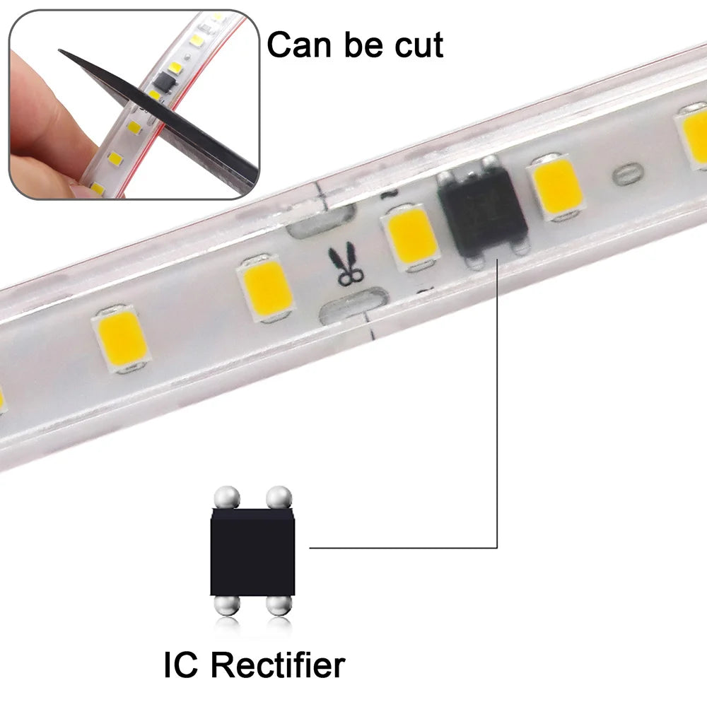 Dimmable 220V 2835 Strip Dimmer Switch Adhesive Tape Waterproof