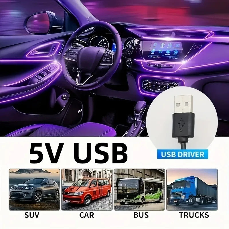 5M Environment El Wire USB Flexible Neon Interior