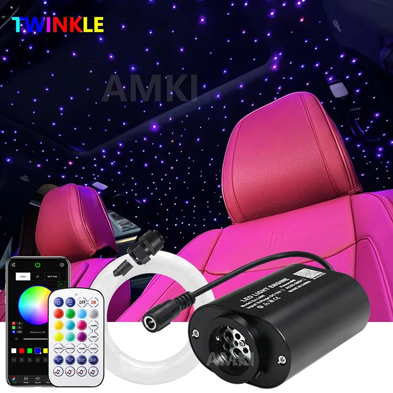 6W MINI Twinkle Fiber Optic Starlight Headliner Kit Music