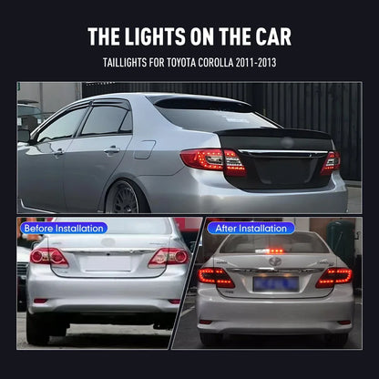 For Toyota Corolla 2011-2013 Drl Reverse Pair Tail Brake Turning