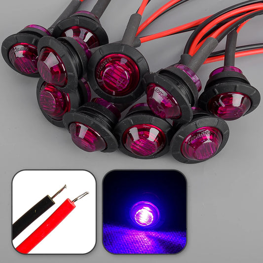 For Pickups 12V 10PCS Set Purple Round Clearance Signal Marker