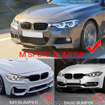 For BMW 3 Series F30 F31 M Sport 2012-2018 Black Front Bumper