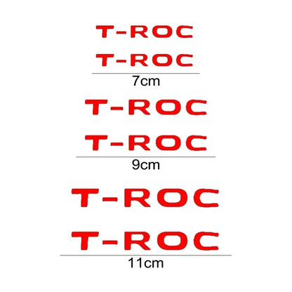 For Volkswagen T-ROC Logo Body Decals 6PCS Caliper Sticker Tire