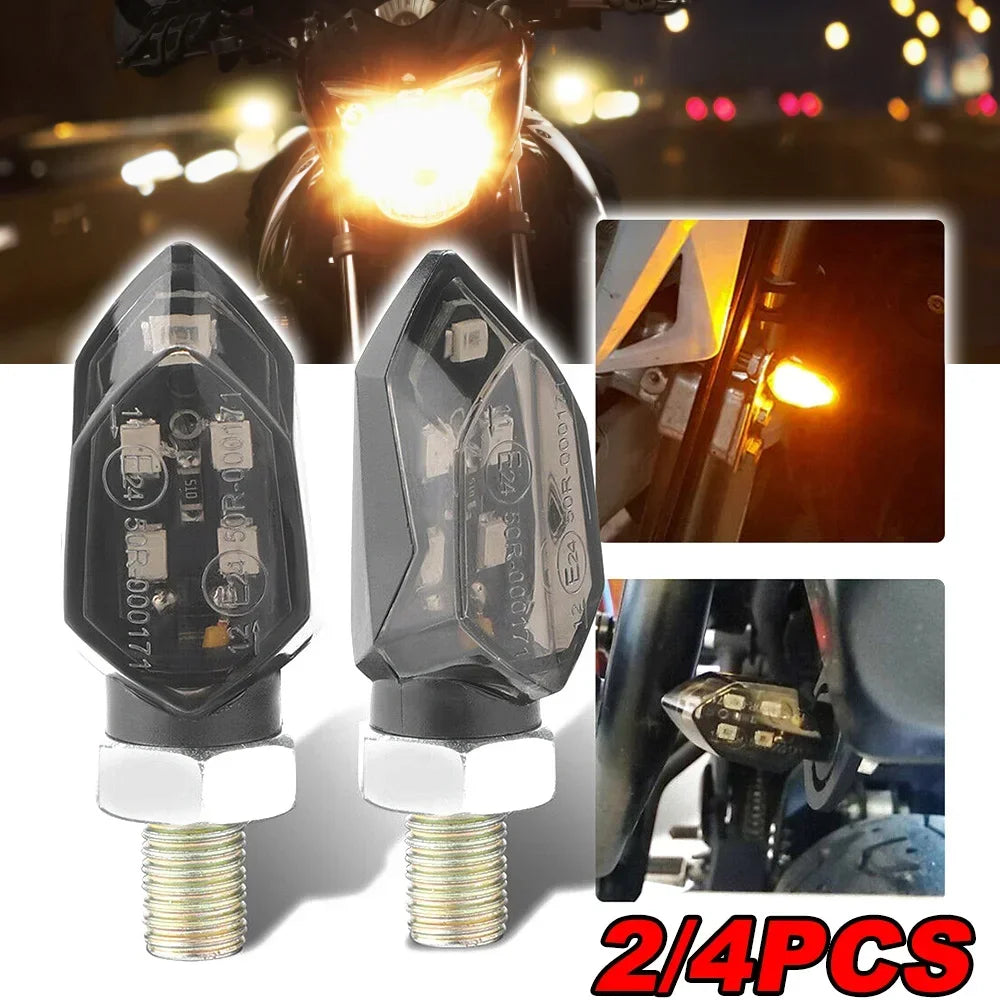 For Kawasaki Honda BMW Ktm 4PCS MINI Motorcycle Smoke Lens Turn