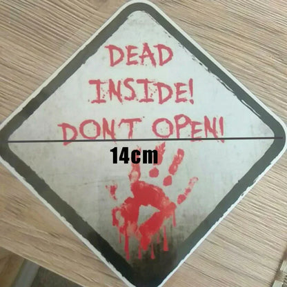 Dead Inside Dont Open Outdoor Sticker Walking Zombie Reflective