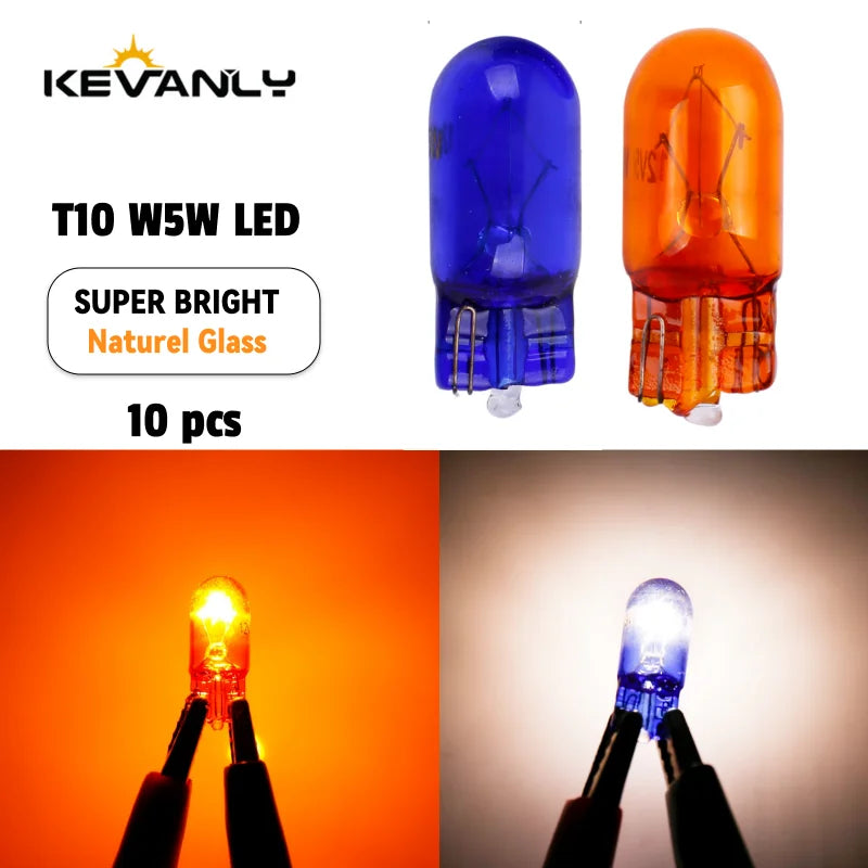 10PCS Naturel Glass Halogen T10 W5W 501 194 Clear