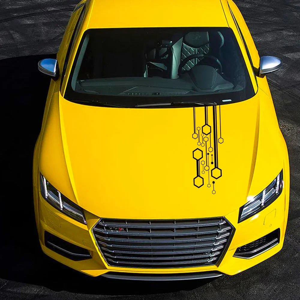 For VW Volkswagen Tesla Skoda Volvo Hexagon Stripes Decal Film