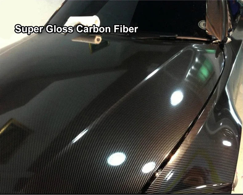 Ultra Glossy Carbon Fiber Vinyl Wrap Film Bubble Sticker
