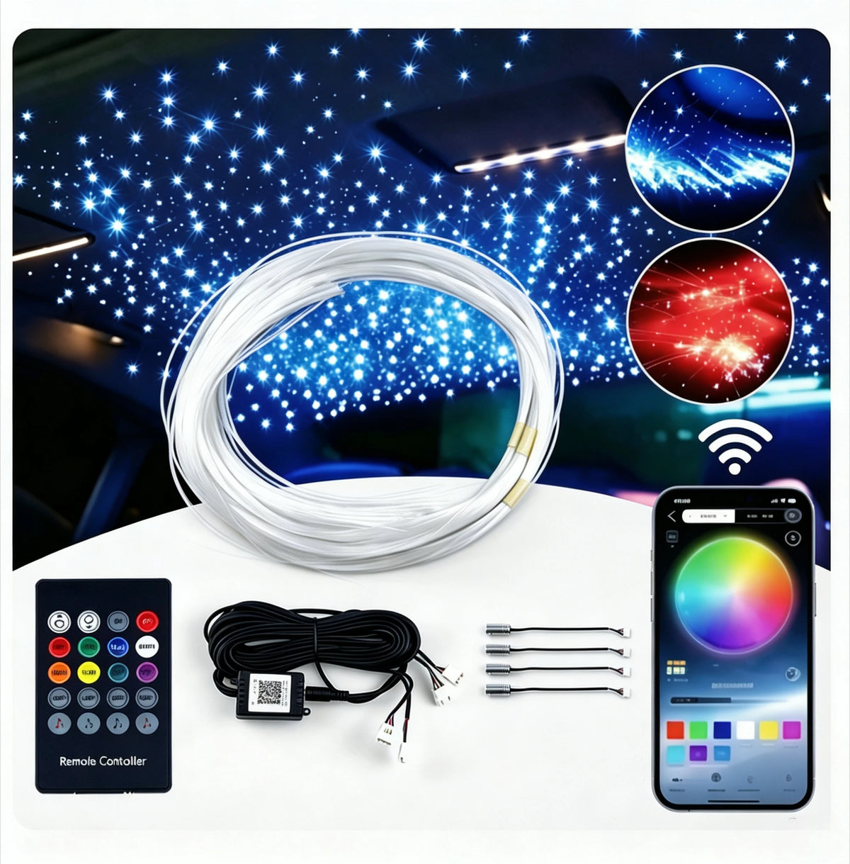 12V Twinkle RGB Starry Sky Ceiling Star Ambient Lighting