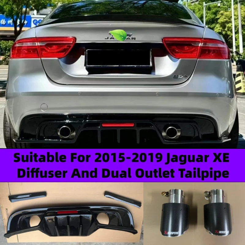 For 2015-2019 Jaguar Xe Diffuser Rear Trunk Lid Spoiler Dual