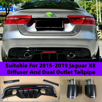 For 2015-2019 Jaguar Xe Diffuser Rear Trunk Lid Spoiler Dual
