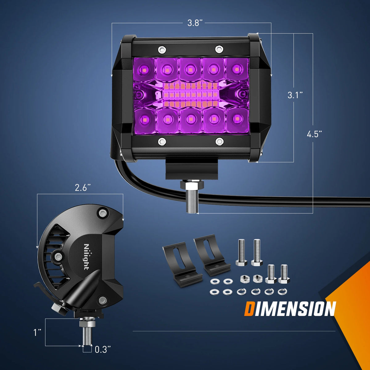 For Utv ATV Nilight Pods Bar 6.5 12 Inch 60W 120W 240W