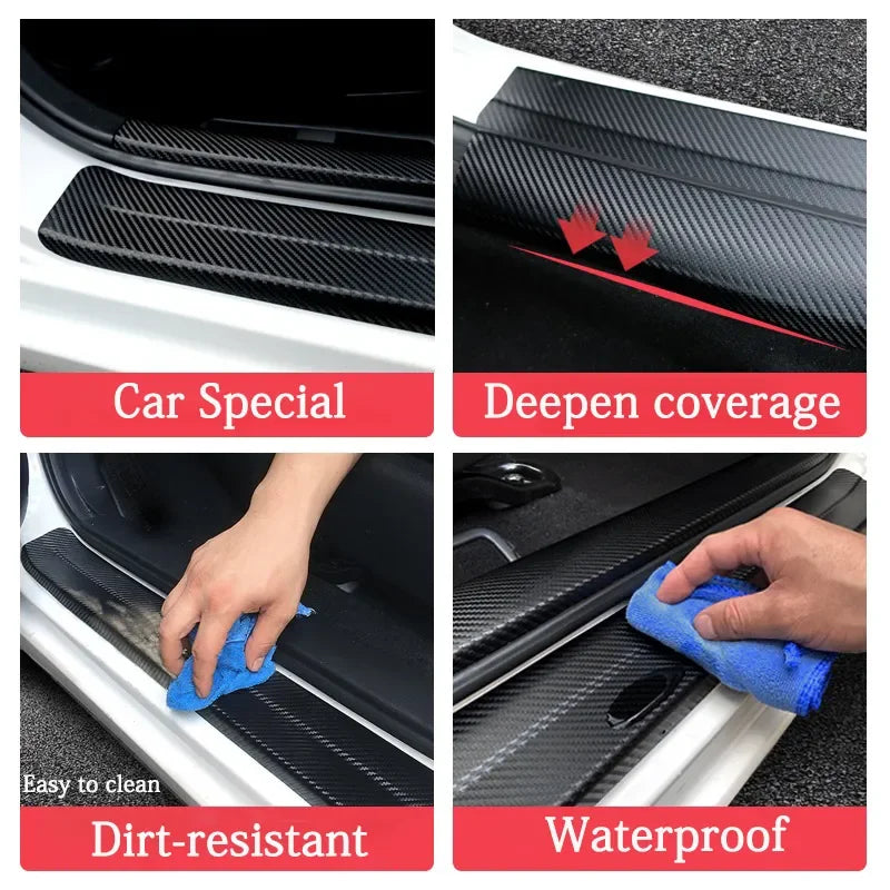 For Dodge Ram 1500 2500 3500 4PCS Carbon Fiber Door Sill