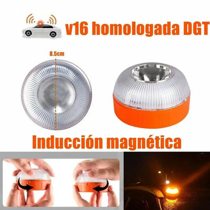 One spanish-made Emergency V16 Certified White Yellow Flashing