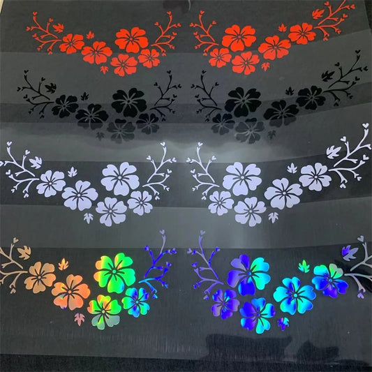 2PCS Set Stickers Flower Sticker Rear Windshield Front Bumper