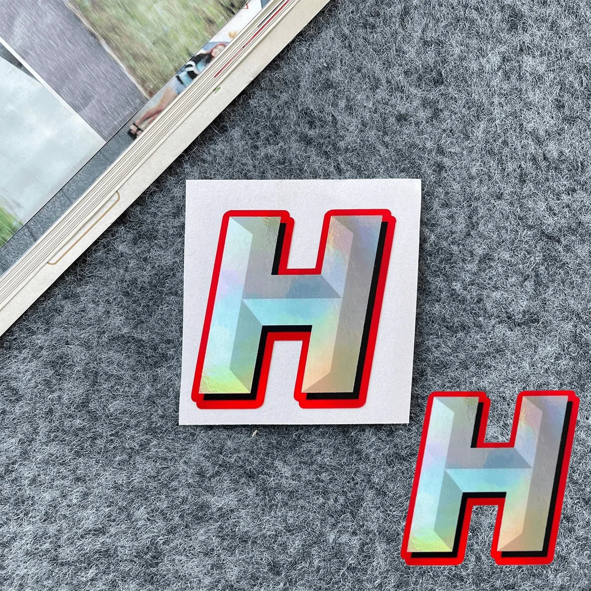 Holographic Gradient Letter Sticker Waterproof Vinyl Decal