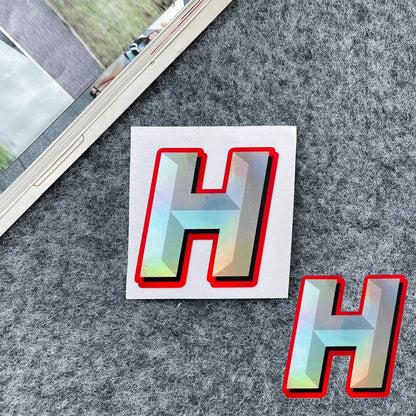 Holographic Gradient Letter Sticker Waterproof Vinyl Decal